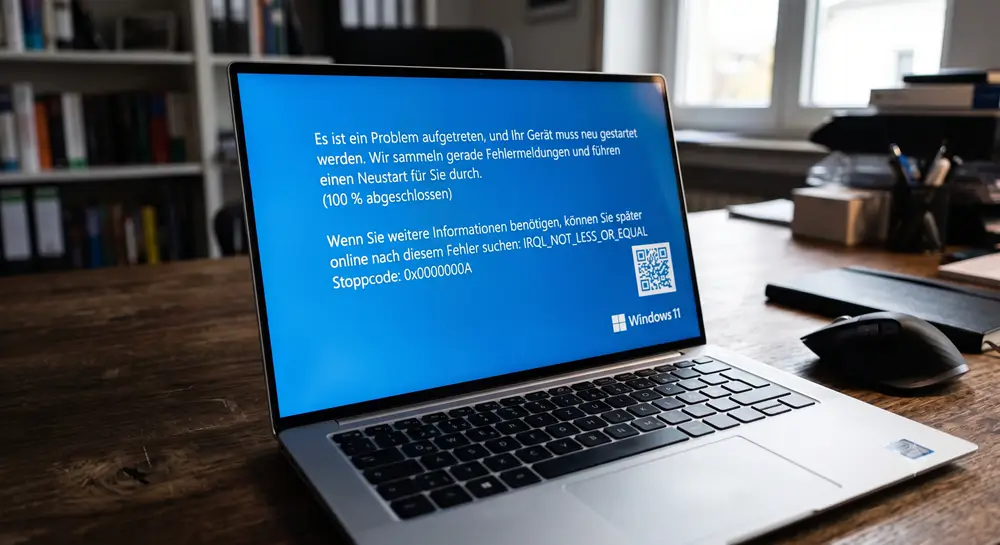 IRQL NOT LESS OR EQUAL Windows 11 Bluescreen BSOD Stoppcode 0x0000000A