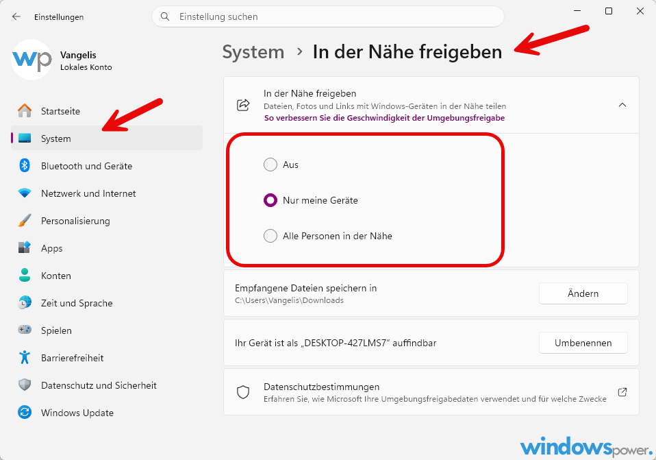In der Naehe freigeben Windows 11 Schnelleinstellungen aktivieren Nur meine Geraete In der Nähe freigeben Windows 11 Schnelleinstellungen aktivieren Nur meine Geräte