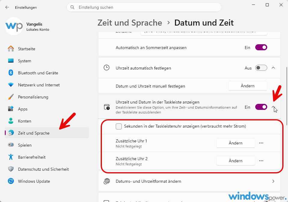 Mehrere Zeitzonen Windows 11 Taskleiste Einstellungen Zeit und Sprache Zusaetzliche Uhren Mehrere Zeitzonen Windows 11 Taskleiste Einstellungen Zeit und Sprache Zusätzliche Uhren