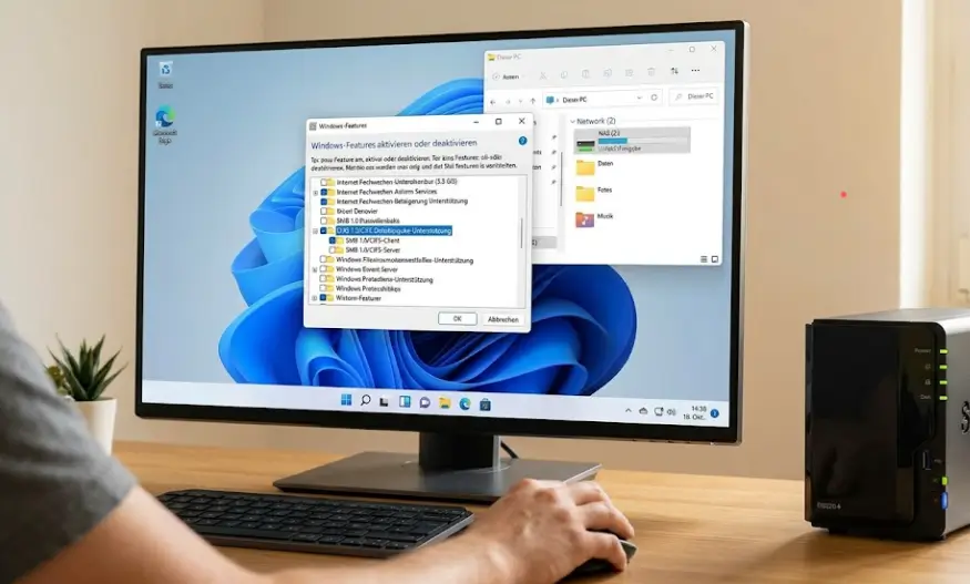 SMB Protokoll Windows 11 Features aktivieren Netzlaufwerk NAS Kompatibilitaet SMB Protokoll Windows 11 Features aktivieren Netzlaufwerk NAS Kompatibilität