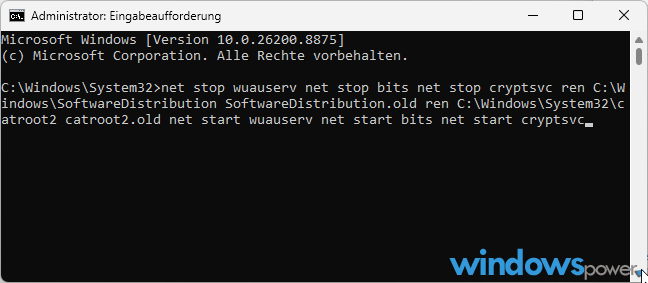 Update Cache zuruecksetzen Update Cache zurücksetzen