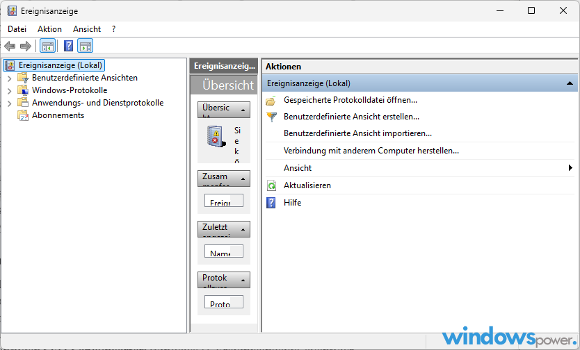 Windows 11 Ereignisanzeige Windows 11 Ereignisanzeige