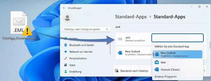 Windows 11 Standard E Mail Programm Troubleshooting eml Datei oeffnen mit New Outlook Windows 11 Standard E Mail Programm Troubleshooting eml Datei öffnen mit New Outlook
