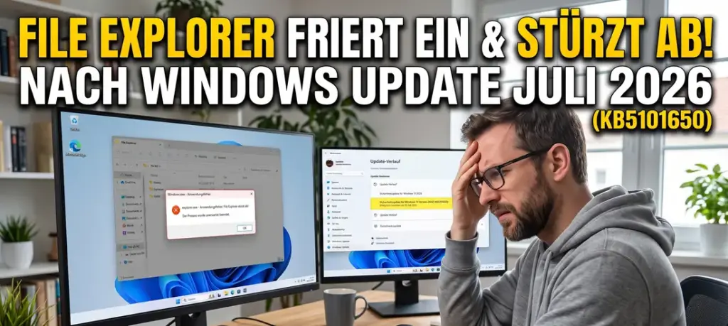 File Explorer friert ein und stürzt ab nach Windows Update Juli 2026 (KB5101650) Gemini Generated Image qdknzeqdknzeqdkn