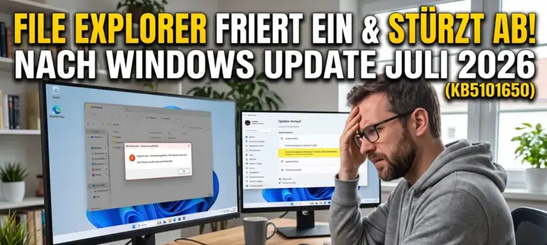 File Explorer friert ein und stürzt ab nach Windows Update Juli 2026 (KB5101650) Gemini Generated Image qdknzeqdknzeqdkn