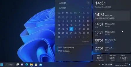 Mehrere Zeitzonen in der Windows 11 Taskleiste anzeigen Mehrere Zeitzonen Windows 11 Taskleiste