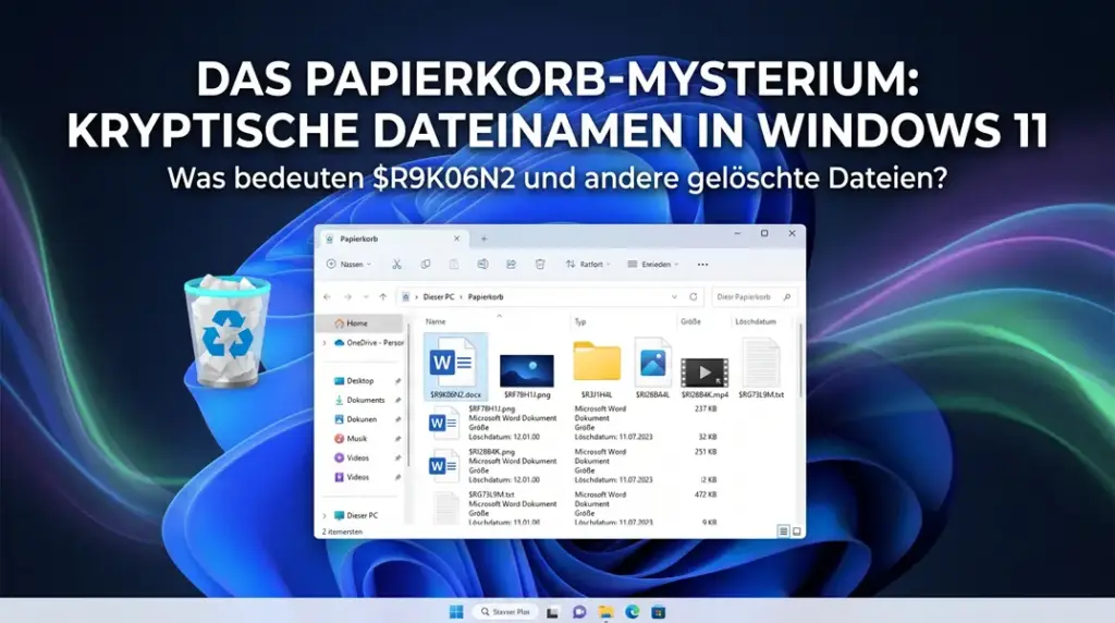 Papierkorb zeigt kryptische Dateinamen ($R…) statt echter Namen – Windows 11 Fehler nach KB5094126 erklärt Papierkorb zeigt kryptische Namen wie $R9K06N2