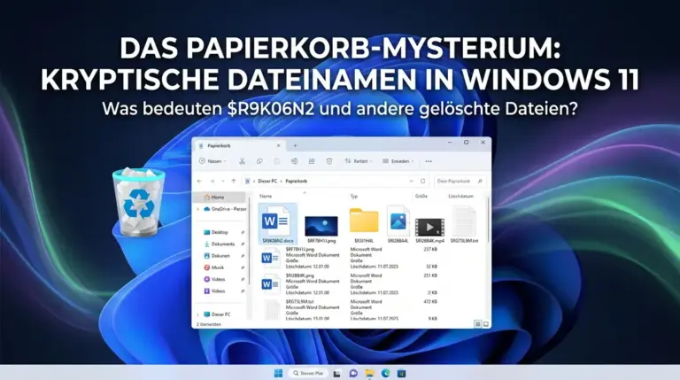 Papierkorb zeigt kryptische Dateinamen ($R…) statt echter Namen – Windows 11 Fehler nach KB5094126 erklärt Papierkorb zeigt kryptische Namen wie $R9K06N2