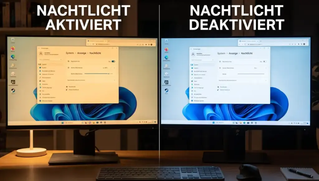 Windows 11 Nachtmodus aktivieren – Blaulichtfilter einrichten und automatisch steuern Windows 11 Nachtmodus aktivieren Blaulichtfilter