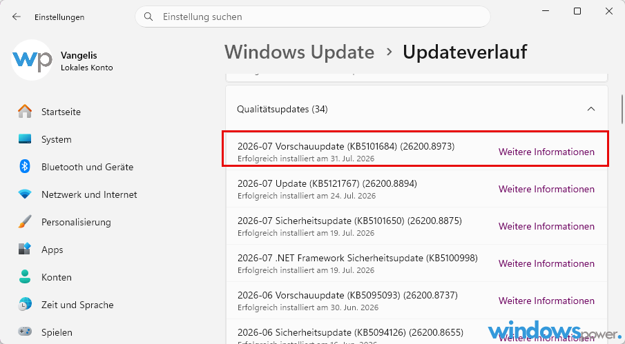 KB5101684 Patch Tuesday Eintrag in den Windows Update Einstellungen unter optionalen Updates KB5101684 Patch Tuesday Eintrag in den Windows Update Einstellungen unter optionalen Updates