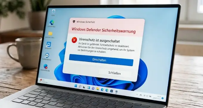 Windows Defender Sicherheitswarnung Virenschutz ist ausgeschaltet Windows Defender Sicherheitswarnung Virenschutz ist ausgeschaltet