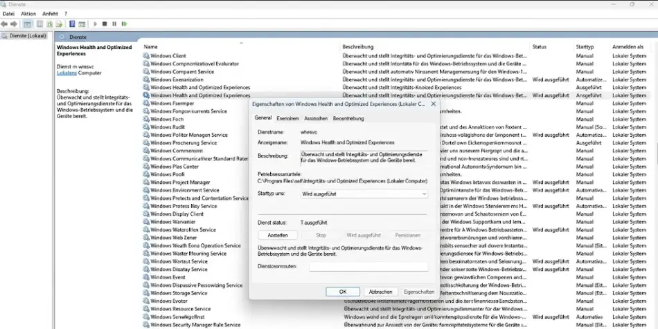 Windows Health and Optimized Experiences deaktivieren