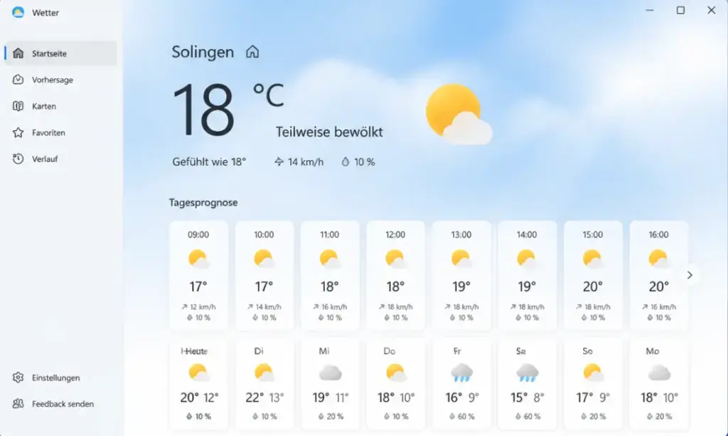 Windows 11 Wetter App RAM