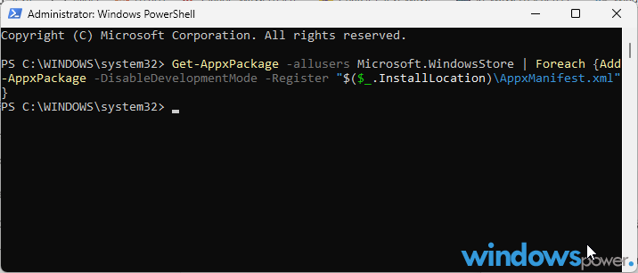 PowerShell Befehl zur Neuregistrierung des Microsoft Store bei Fehler PowerShell Befehl zur Neuregistrierung des Microsoft Store bei Fehler 0x803fb005