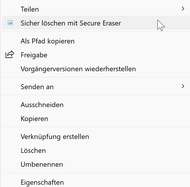 Sicher loeschen mit Secure Eraser Sicher löschen mit Secure Eraser