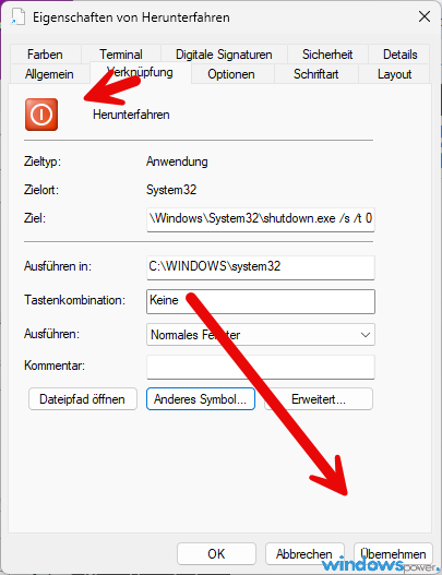 Änderungen übernehmen