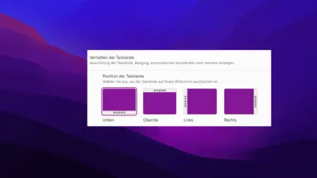 Windows 11 Taskleiste verschieben oben unten links und rechts