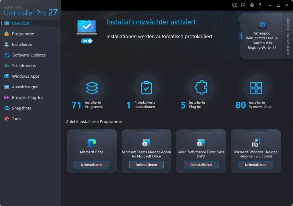 Ashampoo UnInstaller Pro 27 Ashampoo UnInstaller Pro 27