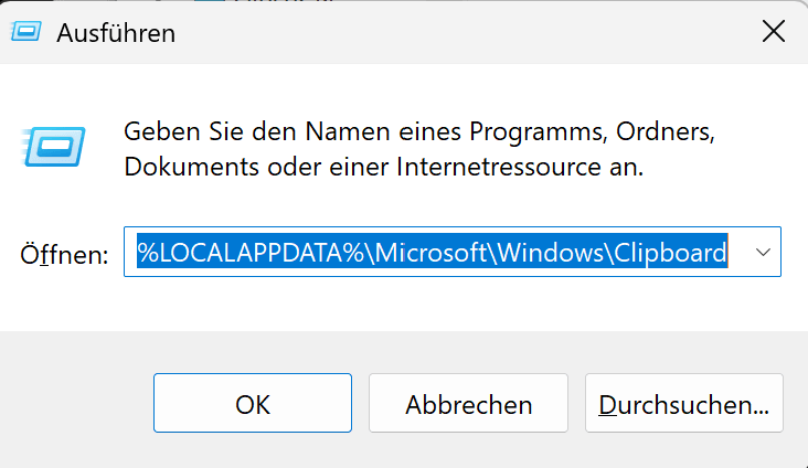 Datenordner der Zwischenablage leeren Datenordner der Zwischenablage leeren