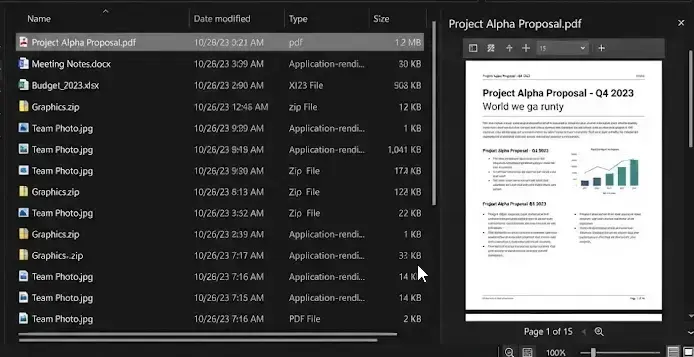 Explorer Vorschau PDF Vorschaufenster zeigt eine heruntergeladene PDF Datei im Datei Explorer von Windows 11 Explorer Vorschau PDF Vorschaufenster zeigt eine heruntergeladene PDF Datei im Datei Explorer von Windows 11