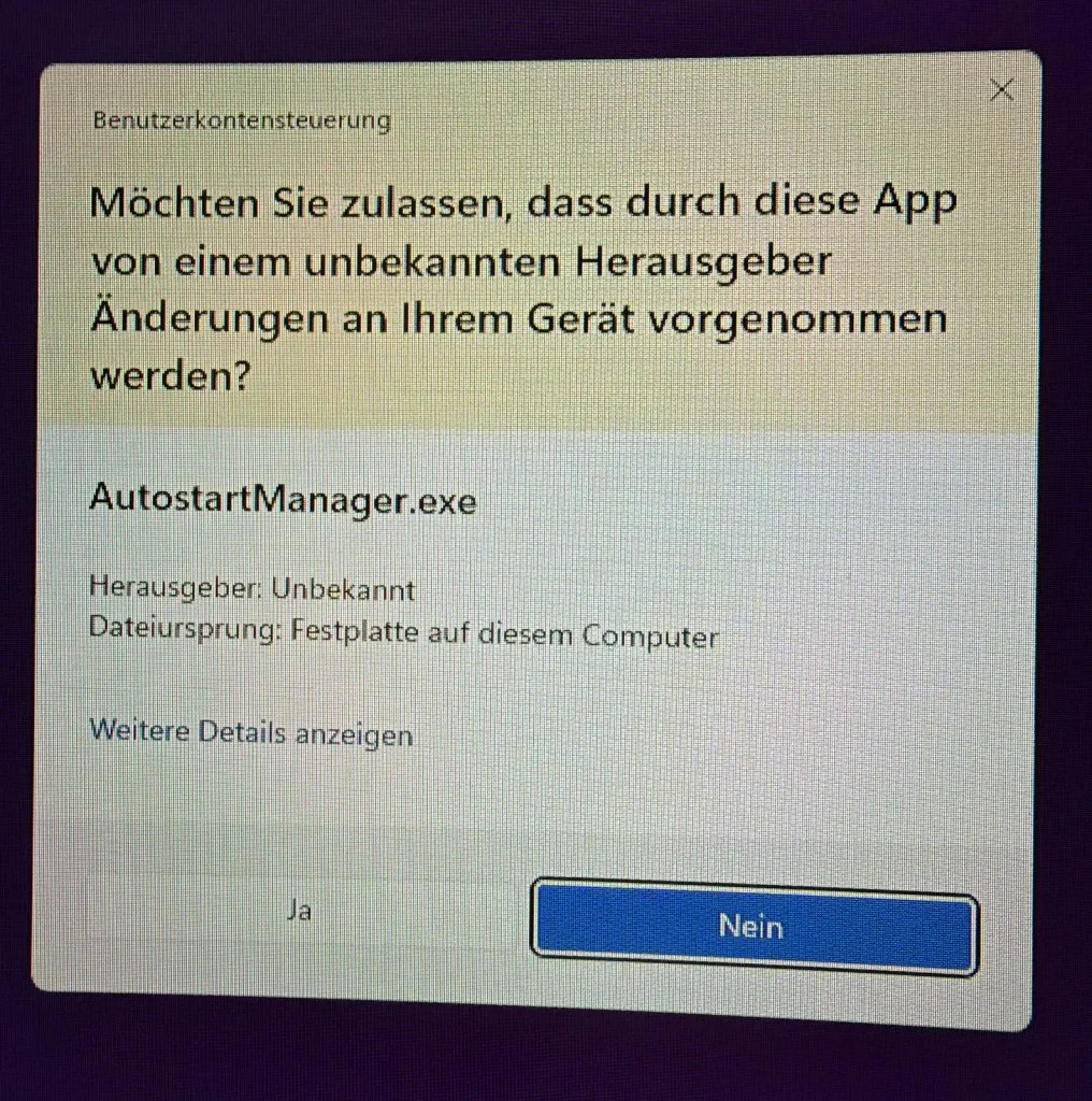 Windows Benutzerkontensteuerung beim Start des Autostart Manager Windows 11 Windows Benutzerkontensteuerung beim Start des Autostart Manager Windows 11