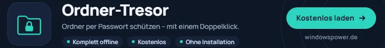 Ordner-Tresor: Ordner mit Passwort verschlüsseln