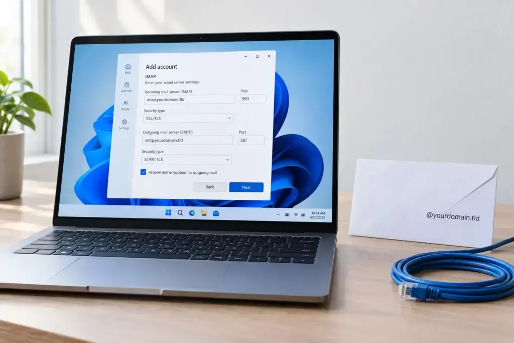 Outlook unter Windows 11: E-Mail-Konto mit eigener Domain per IMAP einrichten Outlook unter Windows 11