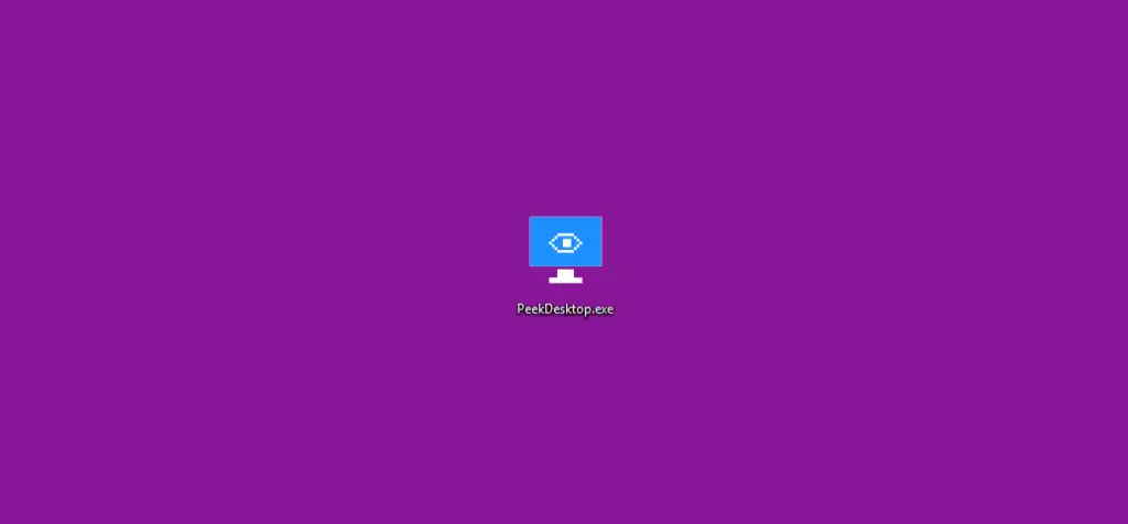 PeekDesktop: Klick auf die leere Wallpaper-Fläche zeigt den Desktop PeekDesktop