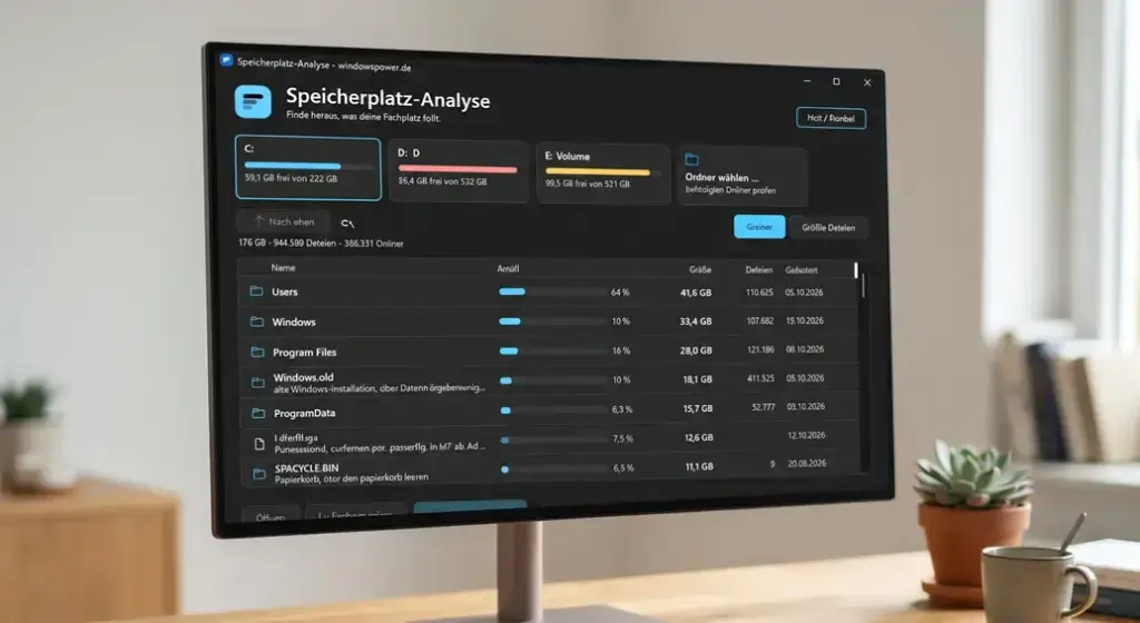 Speicherplatz analysieren in Windows 11: So finden Sie die Platzfresser auf Ihrer Festplatte Speicherplatz analysieren windows 11