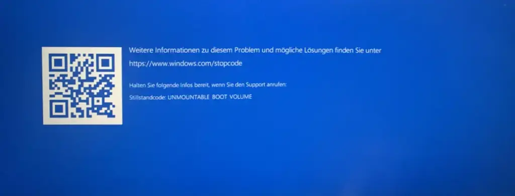 UNMOUNTABLE BOOT VOLUME